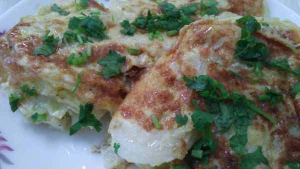 Капустные биточки, с кинзой и чесноком