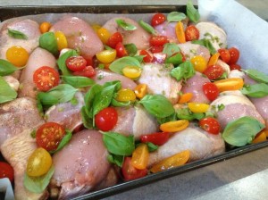 Курица с томатами и райхоном 