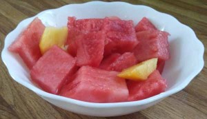 Десерт. Арбуз и персик
