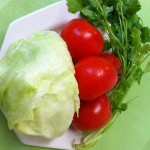 помидоры, капуста, кинза